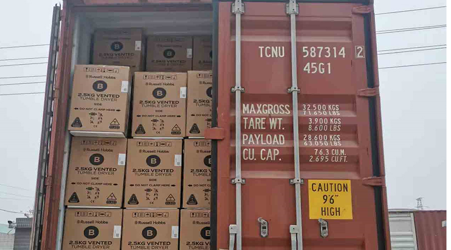 年底沖刺！順利完成英國(guó)Russell hobbs客戶的滾筒干衣機(jī)出貨