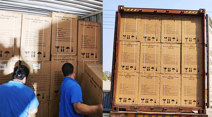 客戶Equator滾筒衣服烘干機快速裝柜完畢  蓄勢待發(fā)！