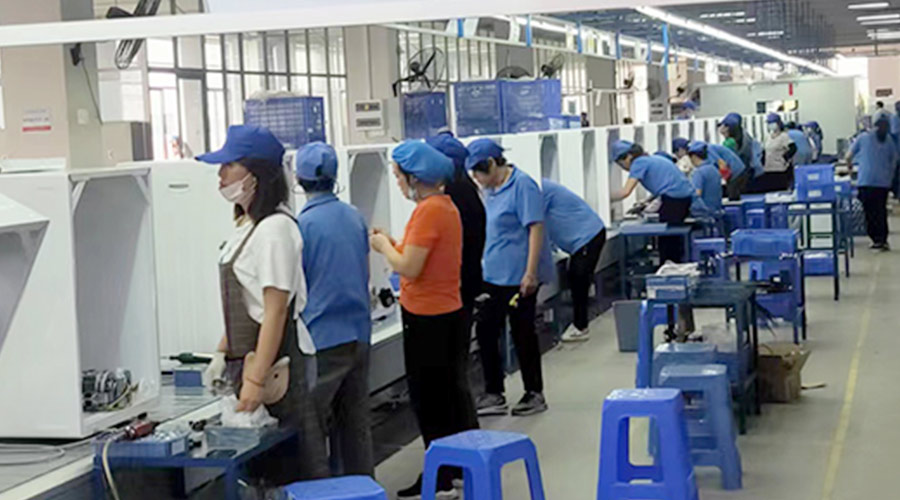 生產(chǎn)實(shí)況！金環(huán)電器開展客戶TCL滾筒衣服烘干機(jī)生產(chǎn)